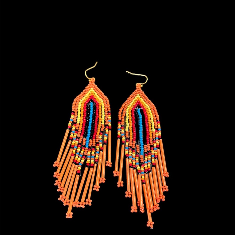 Big Canyon River Seed Bead Earrings